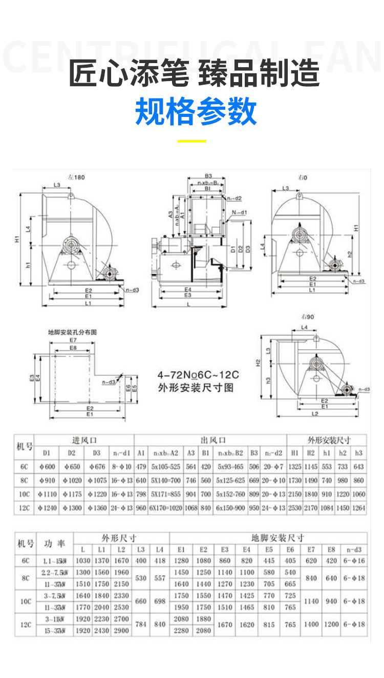 4-72變頻離心風機參數(shù)